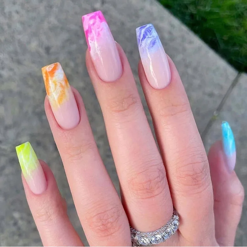 24pc Detachable False Nails Colorful Bloom Designs Long French Coffin Fake Nails Press On Nails Glitter Ballerina Nail Art
24pc Detachable False Nails Colorful Bloom Designs Long French Coffin Fake Nails Press On Nails Glitter Ballerina Nail Art