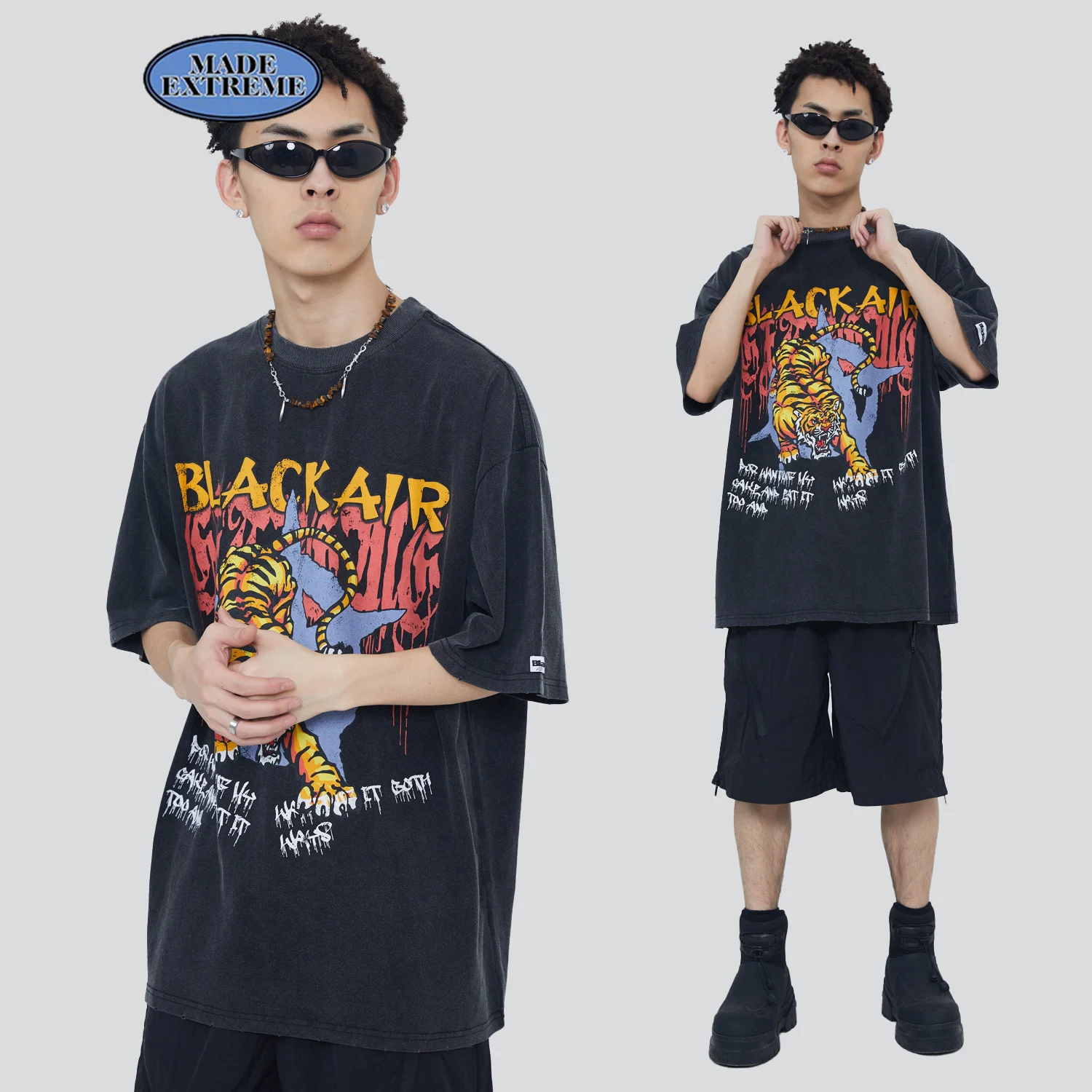 BLACKAIR washed distressed tiger graphic t shirt men harajuku streetwear cotton t shirts summer oversized women tops tees 7945
BLACKAIR washed distressed tiger graphic t shirt men harajuku streetwear cotton t shirts summer oversized women tops tees 7945