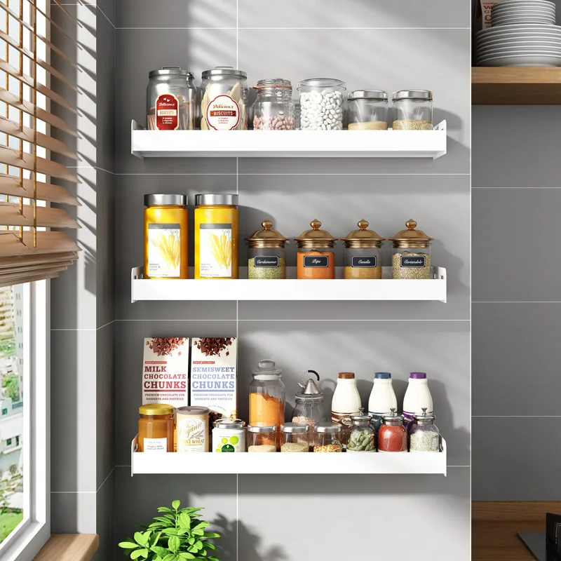 Kitchen Rack Wall-mounted Space Aluminium White Kitchenware Supplies Storage Multi-layer Rack Punch-free Seasoning Rack for Home
Kitchen Rack Wall-mounted Space Aluminium White Kitchenware Supplies Storage Multi-layer Rack Punch-free Seasoning Rack for Home