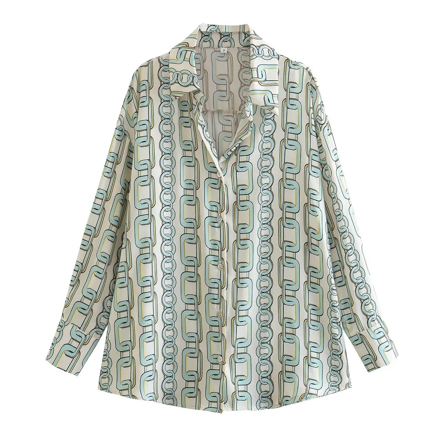 Women 2023 New Fashion Chain Satin texture printing Blouses Vintage Long Sleeve Button-up Female Shirts Chic Tops
Women 2023 New Fashion Chain Satin texture printing Blouses Vintage Long Sleeve Button-up Female Shirts Chic Tops