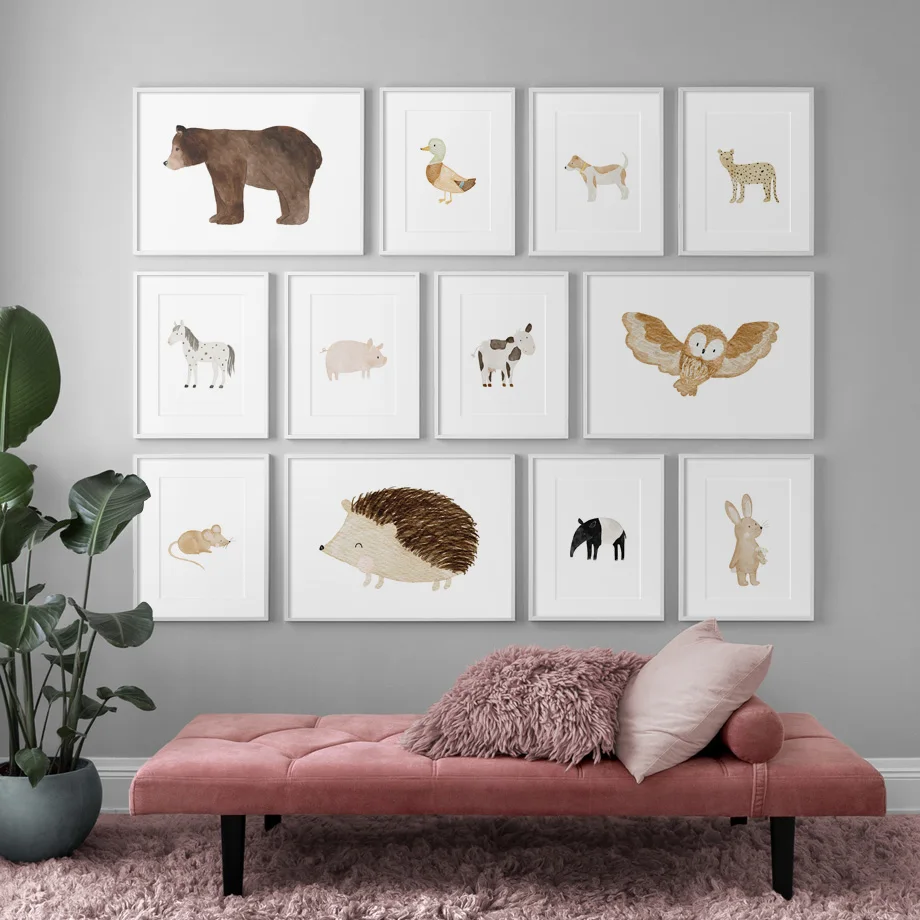 Rabbit Leopard Panda Owl Hedgehog Dog Duck Cow Nursery Wall Art Print Canvas Painting Nordic Poster Wall Picture Baby Kids Decor
Rabbit Leopard Panda Owl Hedgehog Dog Duck Cow Nursery Wall Art Print Canvas Painting Nordic Poster Wall Picture Baby Kids Decor