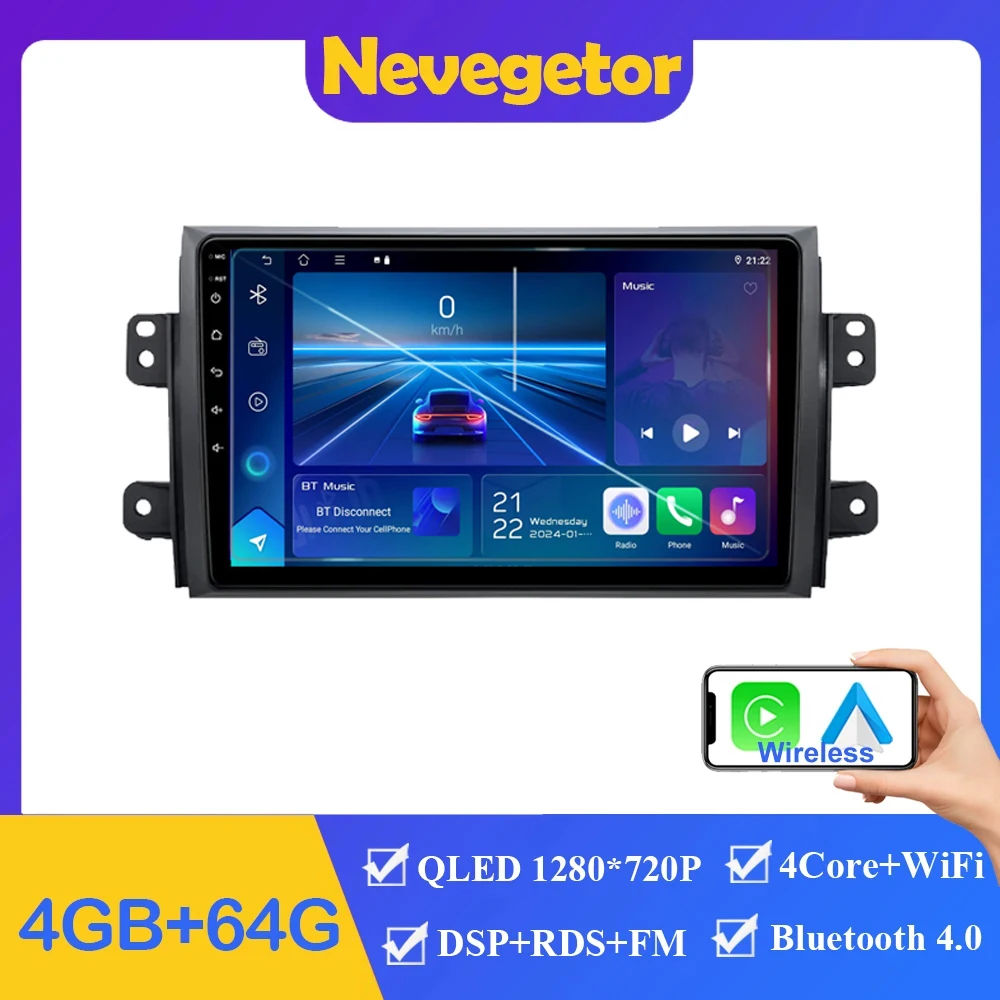 Автомагнитола на Android для Suzuki SX4 2006-2013 Fiat Sedici 2005-2014, навигация GPS, головное устройство, стерео, мультимедиа, беспроводной CarplayAuto
Автомагнитола на Android для Suzuki SX4 2006-2013 Fiat Sedici 2005-2014, навигация GPS, головное устройство, стерео, мультимедиа, беспроводной CarplayAuto