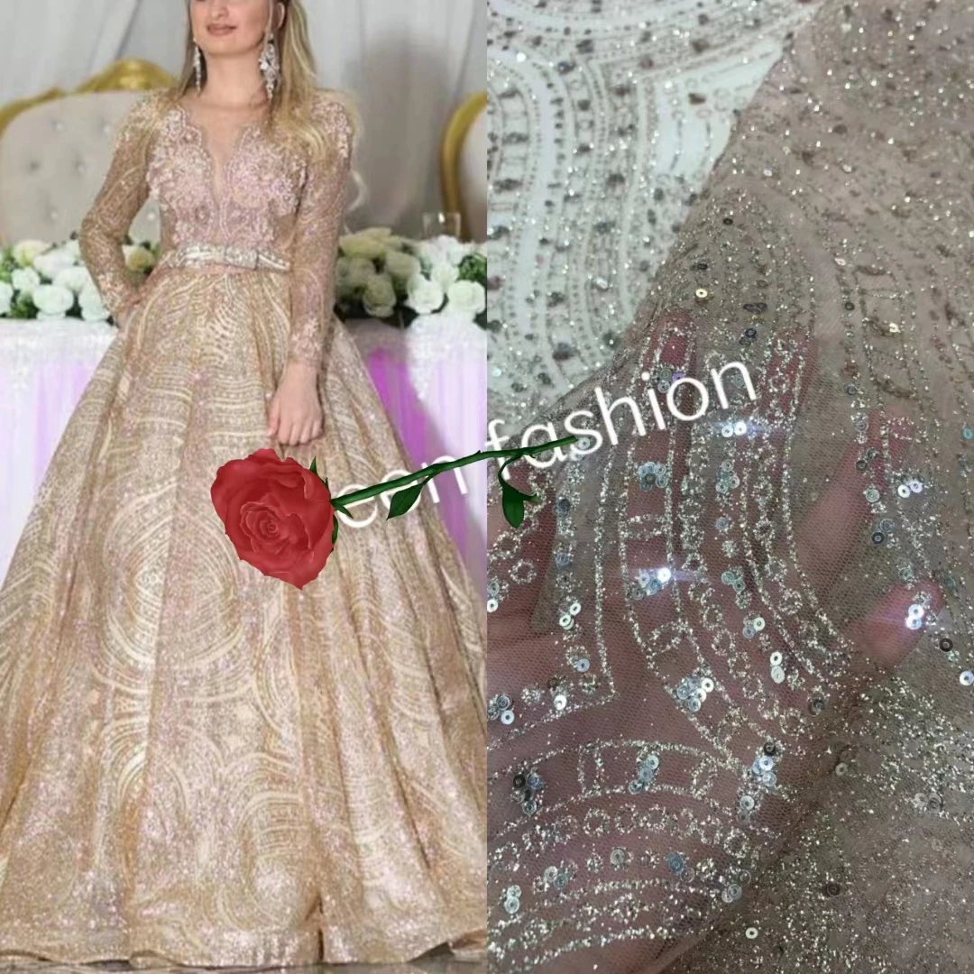 AL62103 5Y Yard Rich Bazin Original 2022 Sequins Net Lace and Glue Glitter French Fabric Party Evening Dress
AL62103 5Y Yard Rich Bazin Original 2022 Sequins Net Lace and Glue Glitter French Fabric Party Evening Dress