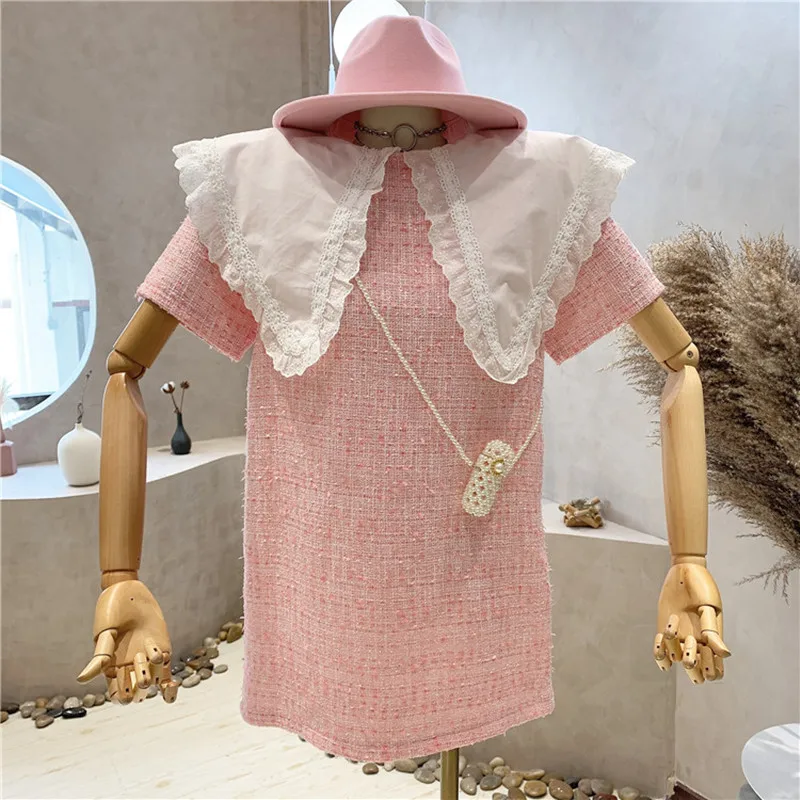 Niche Design New Women's Clothing 2022 Spring Design sDoll Collar Tweed Short Sleeve Dress Blusa Feminina
Niche Design New Women's Clothing 2022 Spring Design sDoll Collar Tweed Short Sleeve Dress Blusa Feminina