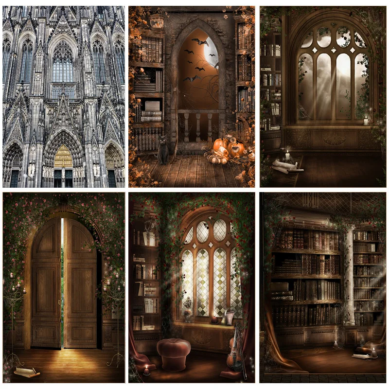 Фотофоны Goth с изображением сказочного старого дворца книжной полки арки окна для портретной фотосъемки детей на Хэллоуин 20813WSH-01
Фотофоны Goth с изображением сказочного старого дворца книжной полки арки окна для портретной фотосъемки детей на Хэллоуин 20813WSH-01