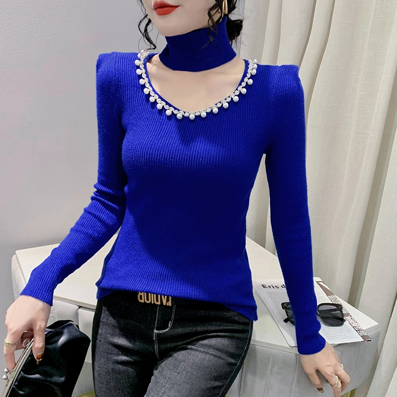 Beading Crew Collar Pulovers Sweaters Women Long Sleeve Solid Thick Sweater Jumper Female Knitted Slim Top
Beading Crew Collar Pulovers Sweaters Women Long Sleeve Solid Thick Sweater Jumper Female Knitted Slim Top