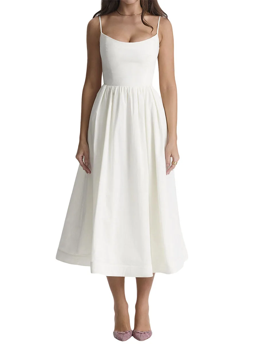 Ainifier 2023 Fashion Women's Summer Midi Vestidos Solid Color Sleeveless Backless Party Dress Spaghetti Strap Beach Dresses
Ainifier 2023 Fashion Women's Summer Midi Vestidos Solid Color Sleeveless Backless Party Dress Spaghetti Strap Beach Dresses