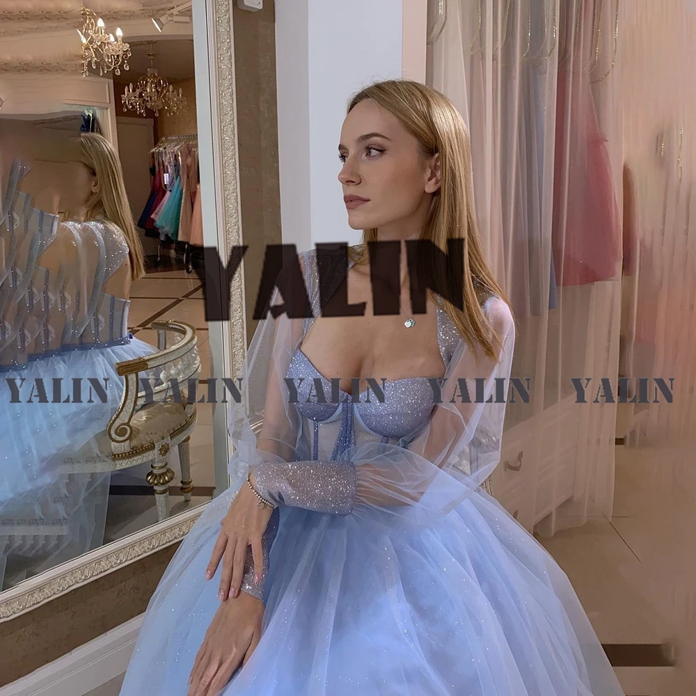YALIN Glitter Long Sleeves Square Collar Party Dresses Tea-Length A-Line Tulle Prom Dress Lavender Sequined Homecoming Gowns
YALIN Glitter Long Sleeves Square Collar Party Dresses Tea-Length A-Line Tulle Prom Dress Lavender Sequined Homecoming Gowns