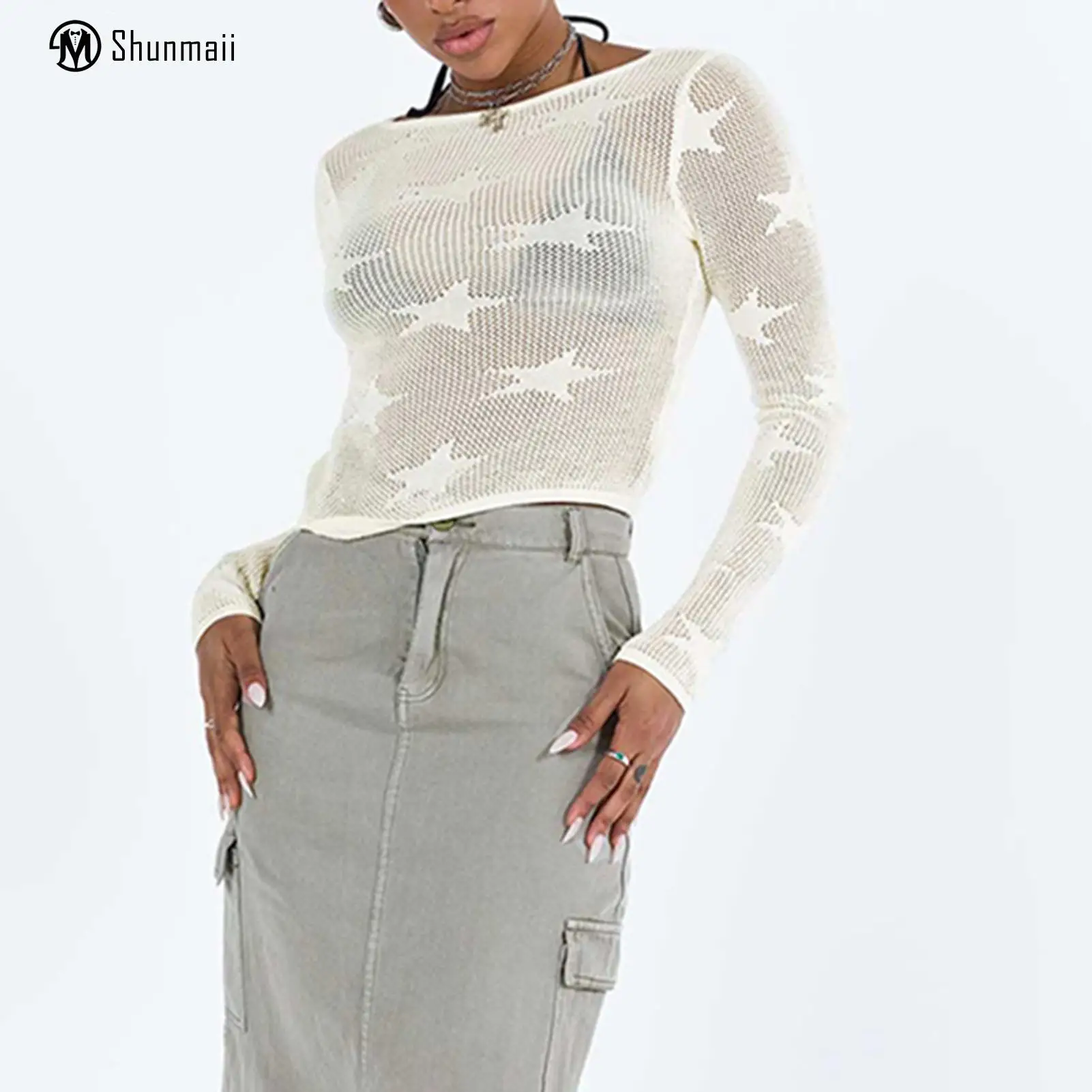 White Jumpers Tops Women Long Sleeve Pentagram Pattern Tunic Cami Tank Top Solid Color Y2K Vintage Style Streetwear Suit
White Jumpers Tops Women Long Sleeve Pentagram Pattern Tunic Cami Tank Top Solid Color Y2K Vintage Style Streetwear Suit