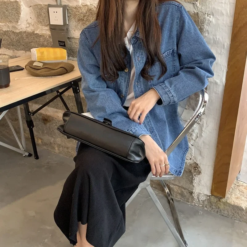 PTKPCC Denim Shirt Coat Women Long Sleeve Pocket Cardigan Streetwear Jean Jacket Harajuku Cowboy Outwear Tops Jackets for Women
PTKPCC Denim Shirt Coat Women Long Sleeve Pocket Cardigan Streetwear Jean Jacket Harajuku Cowboy Outwear Tops Jackets for Women