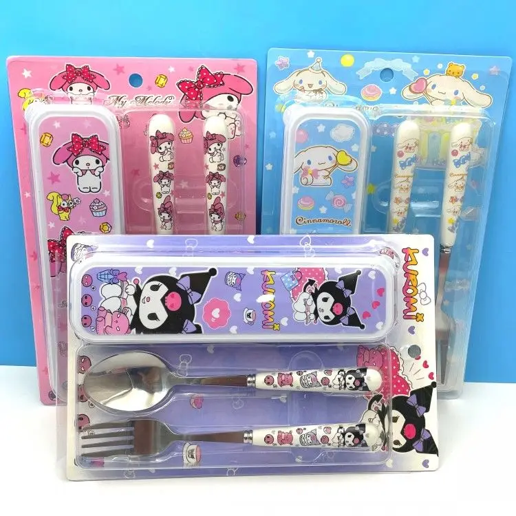 Sanrio Mymelody Kuromi Cinnamoroll Stainless Steel Tableware Set High Appearance Level Female Laurel Dog Fork Spoon Small Gift
Sanrio Mymelody Kuromi Cinnamoroll Stainless Steel Tableware Set High Appearance Level Female Laurel Dog Fork Spoon Small Gift
