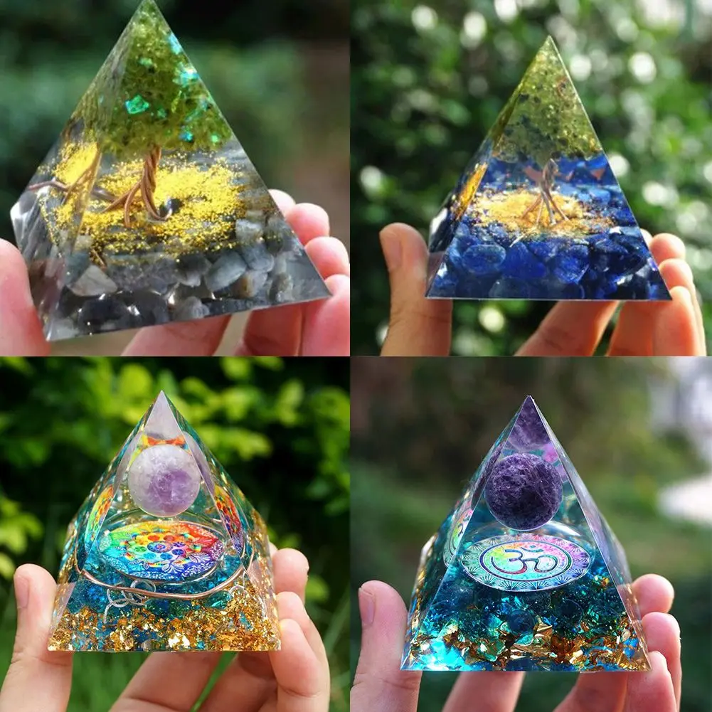 Natural Stone Orgonite Pyramid Amethyst Crystals Orgone Energy Generator Healing Chakra Meditation Desk Home Crafts Decorations
Natural Stone Orgonite Pyramid Amethyst Crystals Orgone Energy Generator Healing Chakra Meditation Desk Home Crafts Decorations