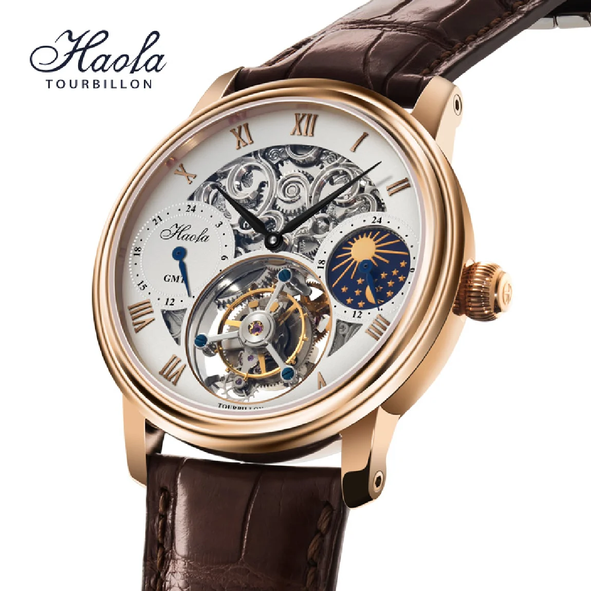 HAOFA Men's Luxury Tourbillon Mechanical Mens Watches Sapphire Skeleton Movement Manual Tourbillon GMT Watch For Men Moonphase
HAOFA Men's Luxury Tourbillon Mechanical Mens Watches Sapphire Skeleton Movement Manual Tourbillon GMT Watch For Men Moonphase