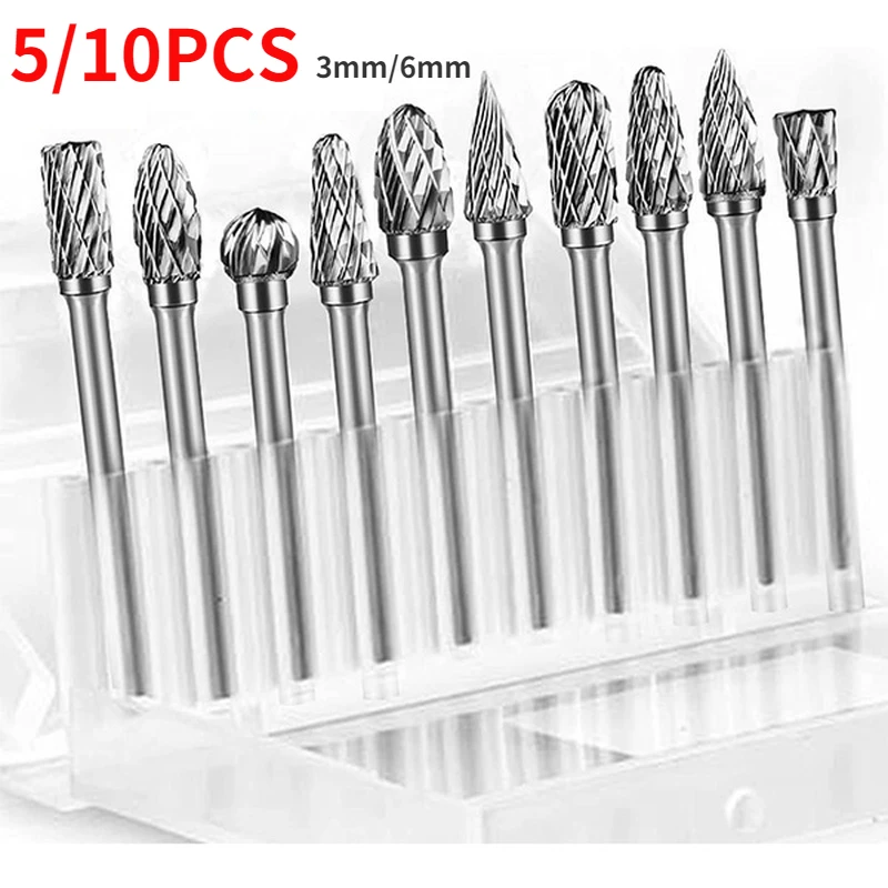 10PCS Tungsten Carbide Rotary Burrs 3 X 6 mm Single Cut Metal Grinding Double Cut Wood Grinding Drill Bit Rotary Dremel Tools
10PCS Tungsten Carbide Rotary Burrs 3 X 6 mm Single Cut Metal Grinding Double Cut Wood Grinding Drill Bit Rotary Dremel Tools