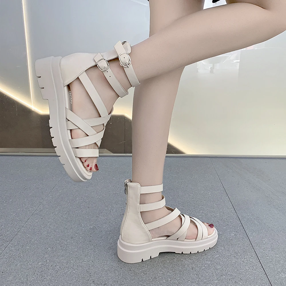 Sandals summer 2023 outerwear all-match beach shoes lace-up design sense retro thick soled black Roman women's shoes
Sandals summer 2023 outerwear all-match beach shoes lace-up design sense retro thick soled black Roman women's shoes