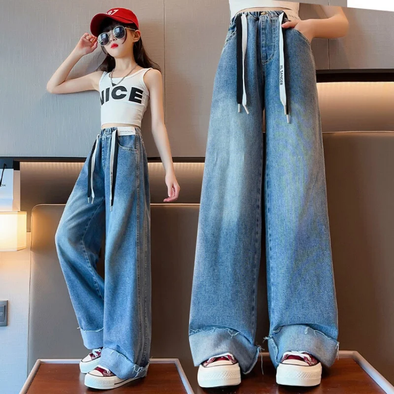 Girls Spring Autumn Pants Fashionable Casual Wide-leg Jeans 2023Korean Style Teenagers Girl Clothing Children's Outdoor Clothing
Girls Spring Autumn Pants Fashionable Casual Wide-leg Jeans 2023Korean Style Teenagers Girl Clothing Children's Outdoor Clothing