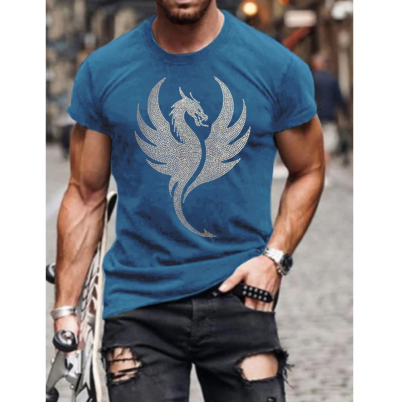 Fashion Men's Clothing High Quality Oversized Tee y2k Dragon Rhinestone Designer Short Sleeve Tops Holyday Casual Street T-shirt
Fashion Men's Clothing High Quality Oversized Tee y2k Dragon Rhinestone Designer Short Sleeve Tops Holyday Casual Street T-shirt