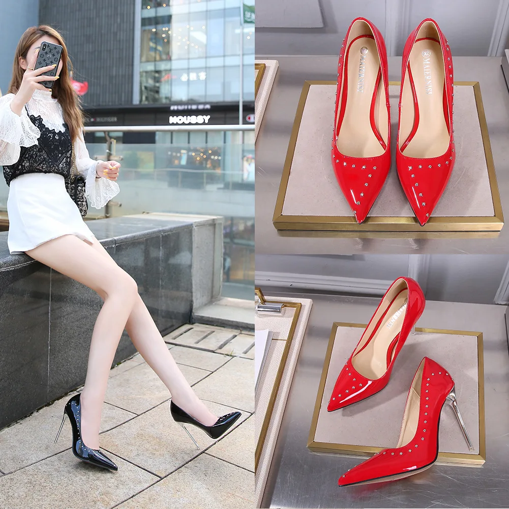 Female High Heels Ladies Sandals PU Pointed Solid Color Stiletto Low Cut Super Non Slip Womens Shoes
Female High Heels Ladies Sandals PU Pointed Solid Color Stiletto Low Cut Super Non Slip Womens Shoes
