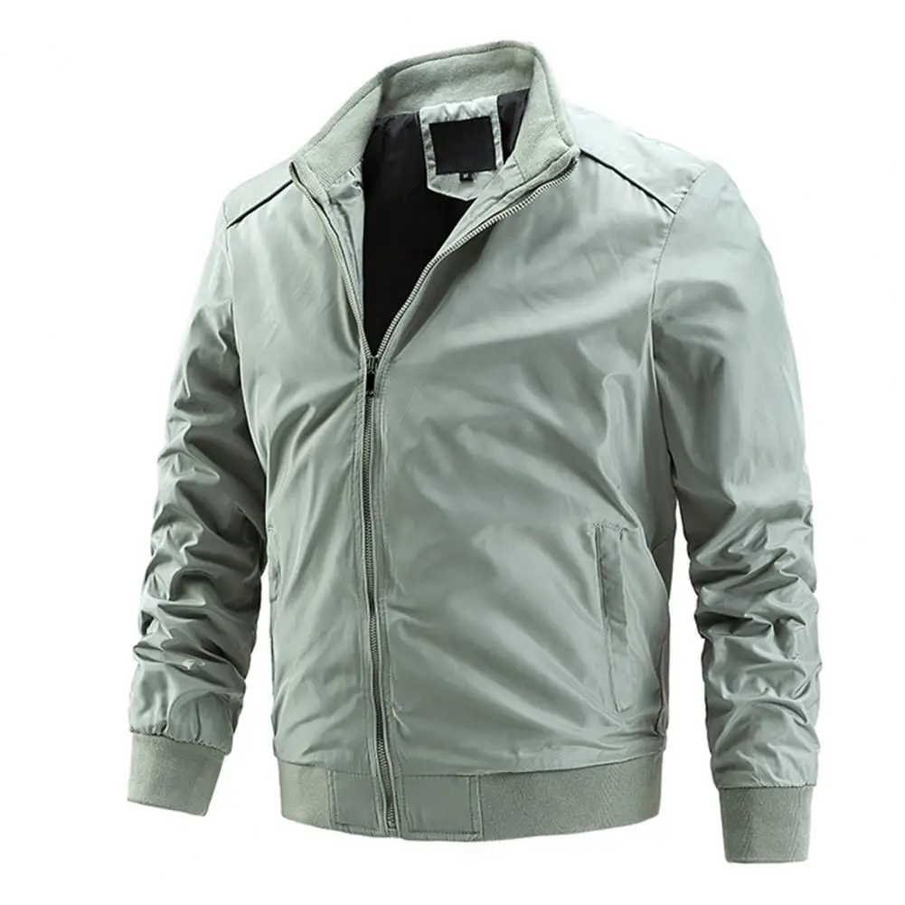 Coat Men Windbreaker Solid Color Zipper Closure Ribbed Cuff Streetwear Spring Autumn Slim Fit Zipper Outerwear Jacket Men 
Coat Men Windbreaker Solid Color Zipper Closure Ribbed Cuff Streetwear Spring Autumn Slim Fit Zipper Outerwear Jacket Men