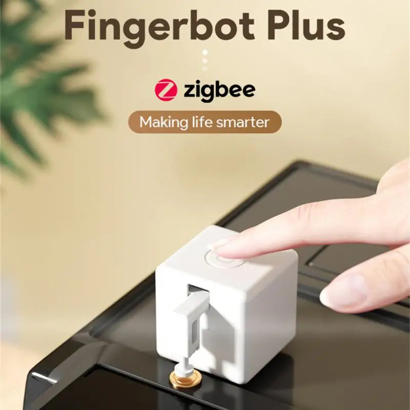 

Кнопка умного дома Tuya Zigbee Fingerbot Plus, умный выключатель, с голосовым управлением и управлением через приложение 9