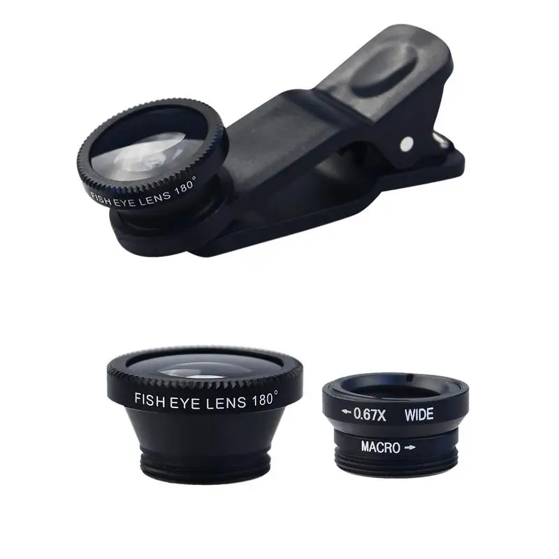 

Fish Eye Lens For Phones 3 In 1 Phone Camera Lens Phone Camera Lens 180 Fisheye Lens 10X Macro Lens 0.67X Wide Angle Lens For