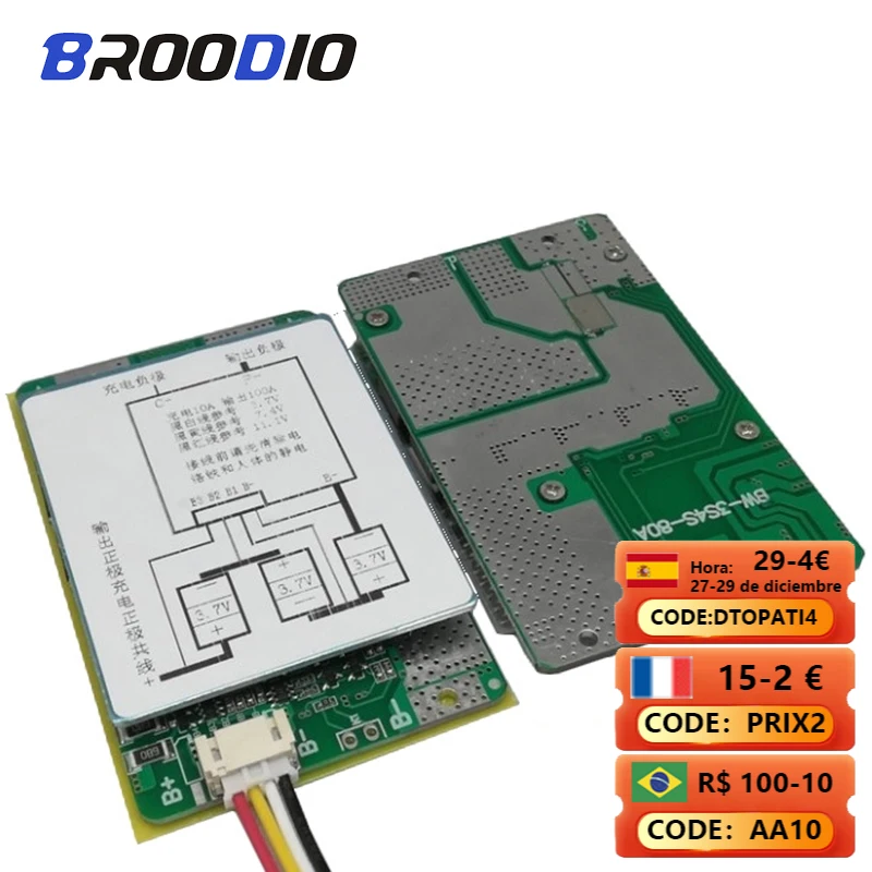BMS Lithium Iron Phosphate Battery Protection Board High Current Pack For 3S 11.1V 12V 50A 100A 150A BMS PCM Module with Balance
BMS Lithium Iron Phosphate Battery Protection Board High Current Pack For 3S 11.1V 12V 50A 100A 150A BMS PCM Module with Balance