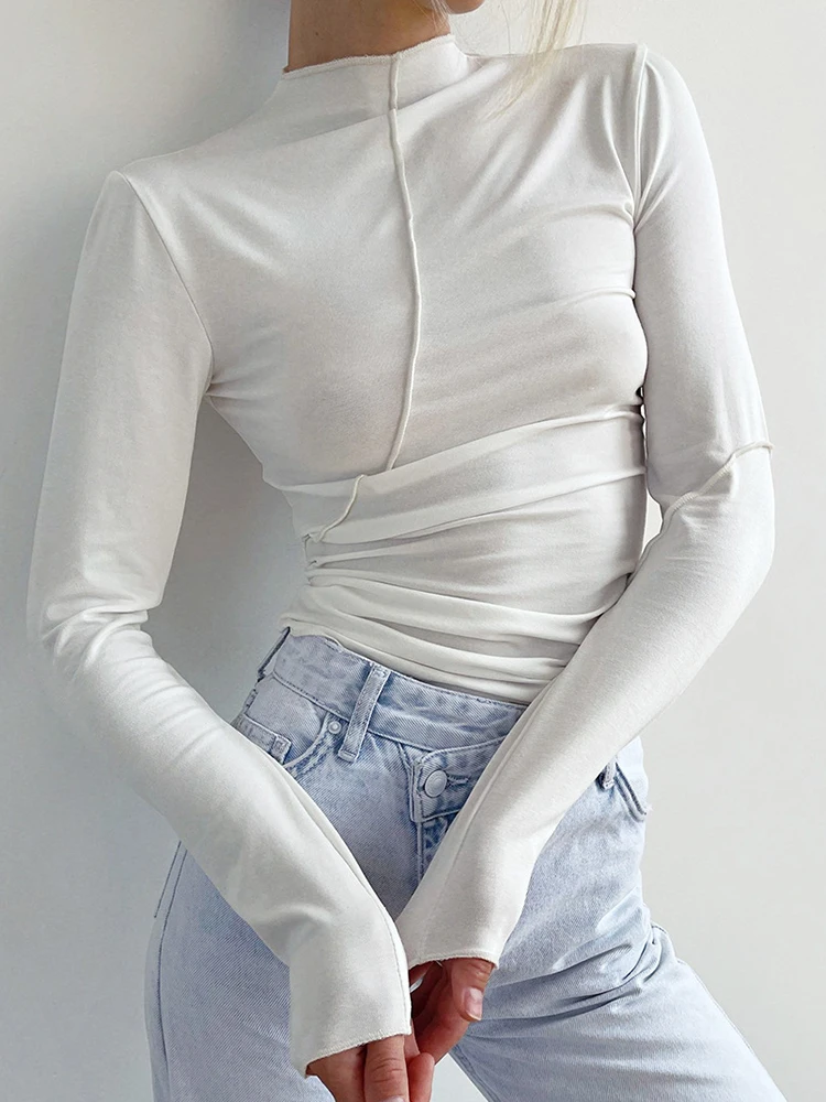 Sifreyr Casual Long Sleeve Shirt Women Solid Turtleneck Sexy Y2K Top Fashion Streetwear T-Shirt White Slim Basic Tee Shirt Femme
Sifreyr Casual Long Sleeve Shirt Women Solid Turtleneck Sexy Y2K Top Fashion Streetwear T-Shirt White Slim Basic Tee Shirt Femme
