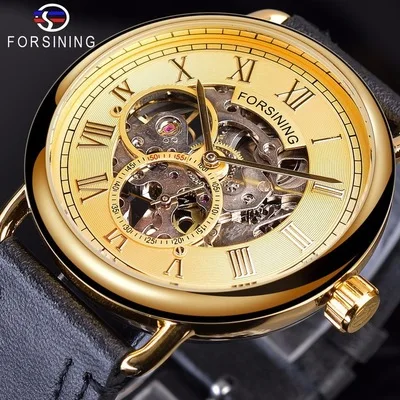 

Forsining watch new men's fashion casual classic watch hollow waterproof leather manual mechanical watch Relogio Masculino