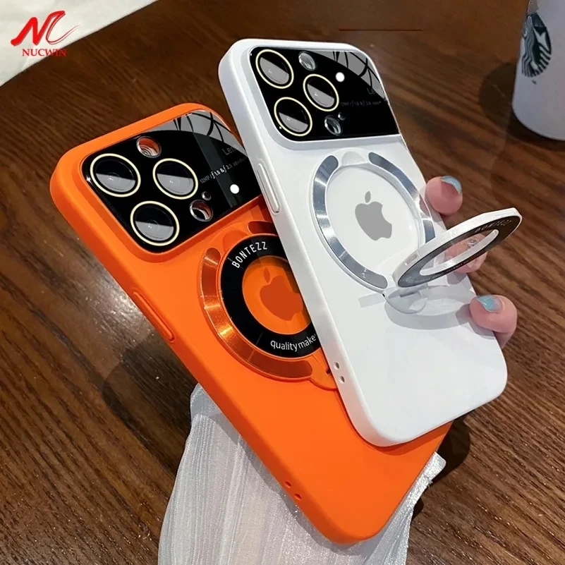 Luxury Slim Matte PC Bracket Magsafe Case for iPhone 14 13 12 11 15 Pro Max 15 14 Plus Stand Holder Glass Lens Protector Cover
Luxury Slim Matte PC Bracket Magsafe Case for iPhone 14 13 12 11 15 Pro Max 15 14 Plus Stand Holder Glass Lens Protector Cover