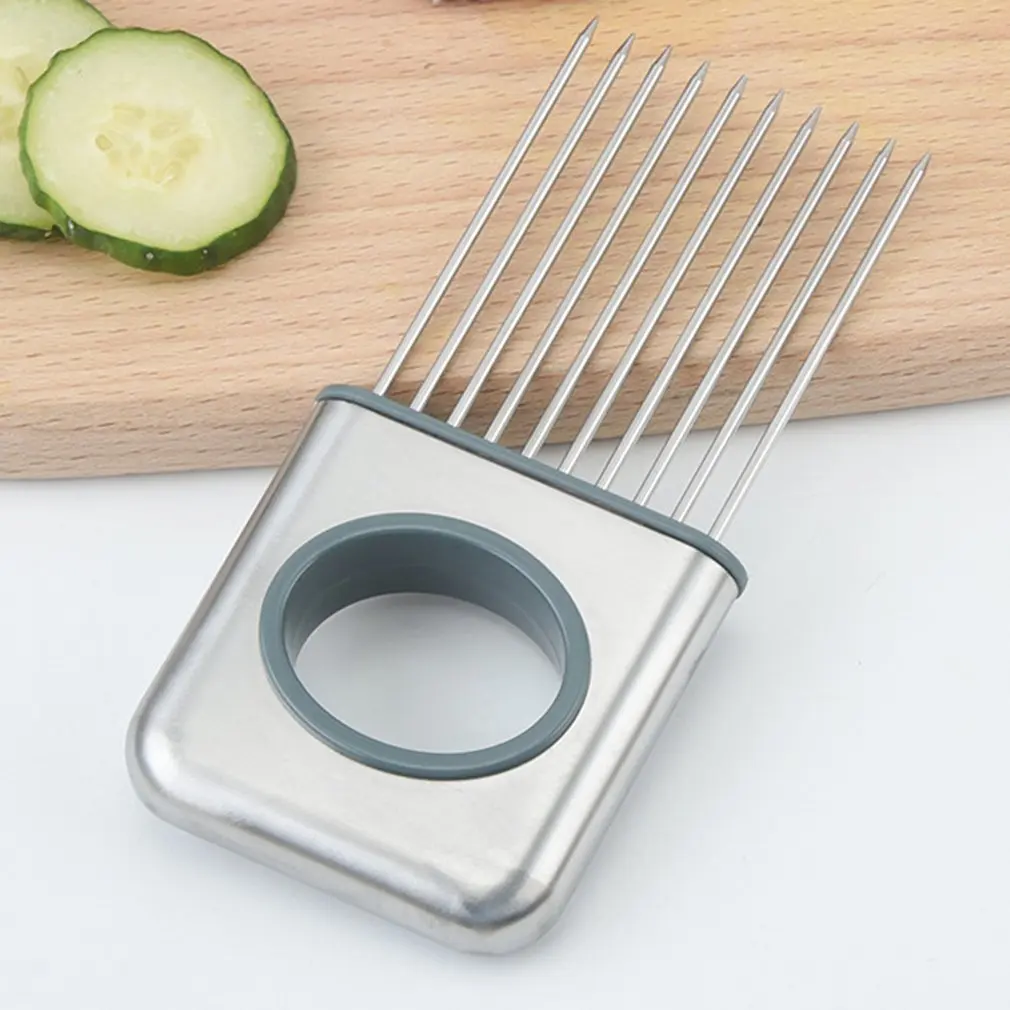 

Creative Onion Slicer Stainless Steel Loose Meat Needle Tomato Potato Vegetables Fruit Cutter Safe Aid Tool Kitchen Gadgets