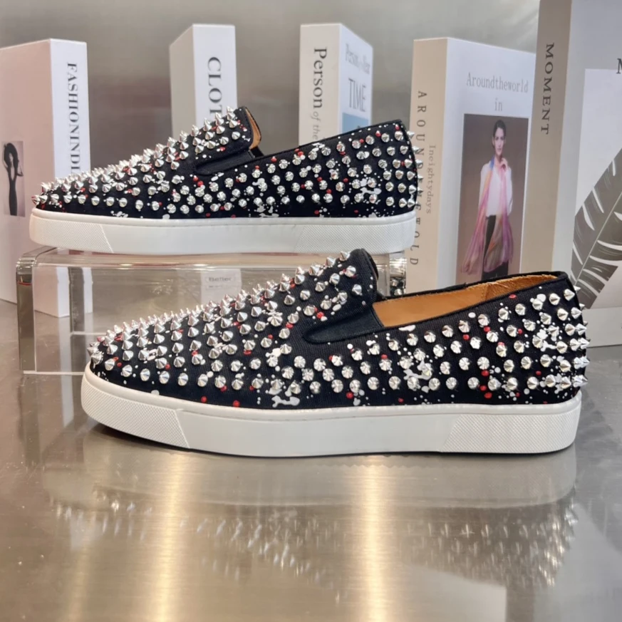 Top Quality Red Soled Womens Trendy Casual Shoes 35-48 Luxury Mens Real Leather Sneakers Designr Couple Rock Tide Shoes HJ0584
Top Quality Red Soled Womens Trendy Casual Shoes 35-48 Luxury Mens Real Leather Sneakers Designr Couple Rock Tide Shoes HJ0584
