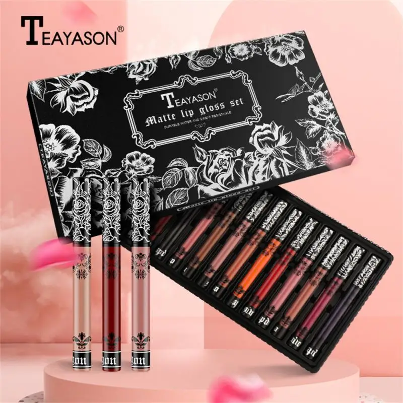 Set Colorful Lip Glaze Non-stick Cup Lipgloss Black Rose Lip Gloss Lips Makeup Velvet Matte Lipstick Moisturizing Waterproof
Set Colorful Lip Glaze Non-stick Cup Lipgloss Black Rose Lip Gloss Lips Makeup Velvet Matte Lipstick Moisturizing Waterproof