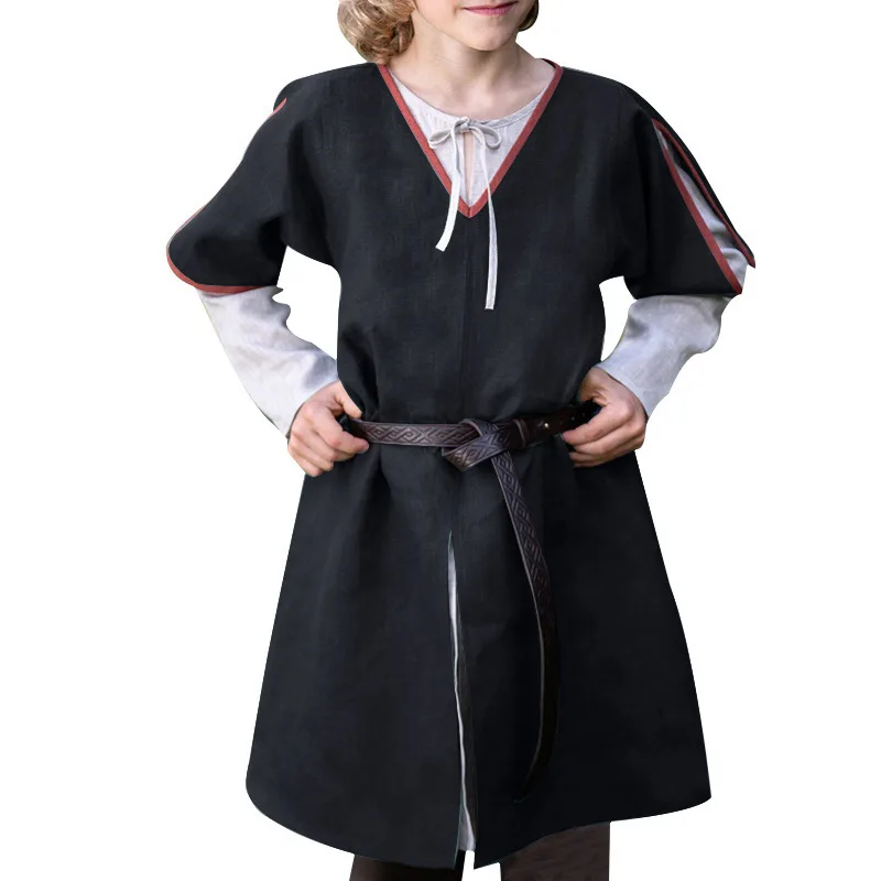 

Детские костюмы для косплея, винтажная туника в средневековом стиле для мальчиков и девочек, рыцарь викингов, одежда для Хэллоуина и маскарада
