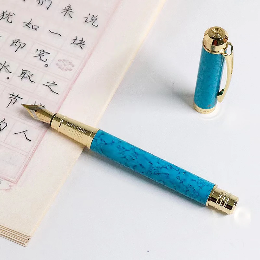 2023 New Marble Pattern Luxury Dazzle Blue Fountain Pen High Quality Metal Inking Pens for Office Supplies School Stationery
2023 New Marble Pattern Luxury Dazzle Blue Fountain Pen High Quality Metal Inking Pens for Office Supplies School Stationery