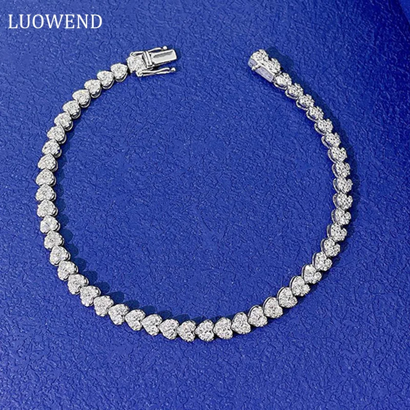 LUOWEND 100% 18K White Gold Bracelet Luxury Splicing Heart Shape Real Natural Diamond Bracelet for Women Wedding Jewelry
LUOWEND 100% 18K White Gold Bracelet Luxury Splicing Heart Shape Real Natural Diamond Bracelet for Women Wedding Jewelry