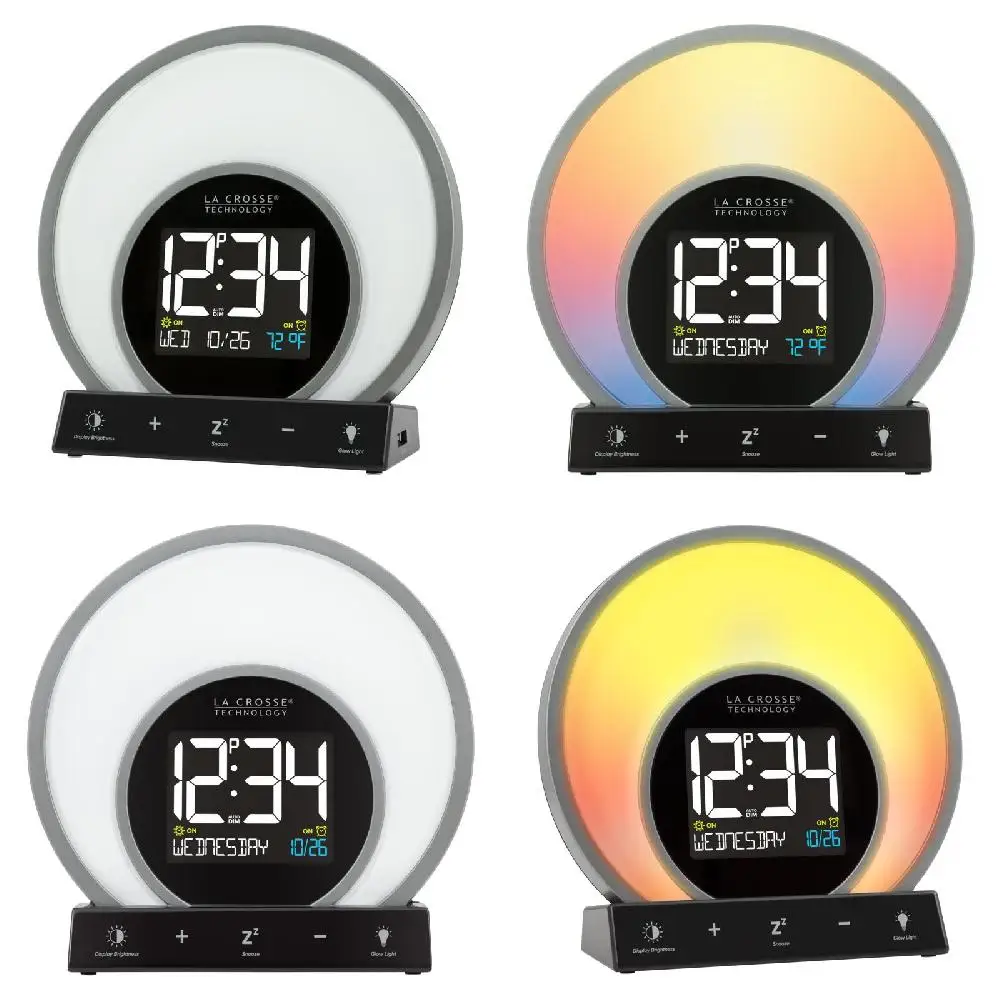 Modern Intelligent Black LCD Sunrise Wake-up Alarm Clock with Temperature Display, USB Port and W74146 Bright Backlight for a Sm
Modern Intelligent Black LCD Sunrise Wake-up Alarm Clock with Temperature Display, USB Port and W74146 Bright Backlight for a Sm