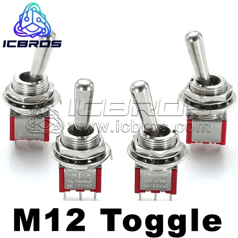 M12 длинная ручка открывается 12 мм красная кнопка 3/6 Pin 2nd Gear 3rd RockeR Switch