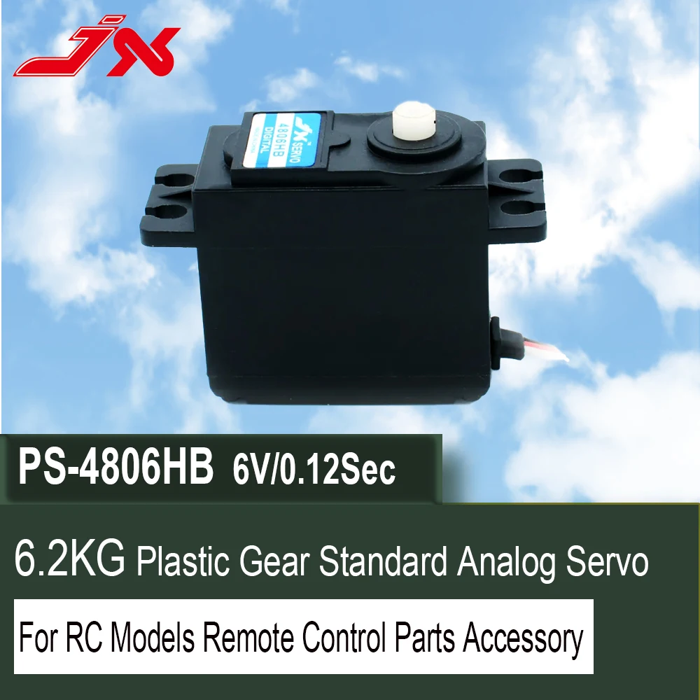 JX Servo PS-4806HB 48,5g 6 кг пластиковая шестерня, аналоговый стандартный сервопривод для радиоуправляемых моделей, аксессуары
JX Servo PS-4806HB 48,5g 6 кг пластиковая шестерня, аналоговый стандартный сервопривод для радиоуправляемых моделей, аксессуары