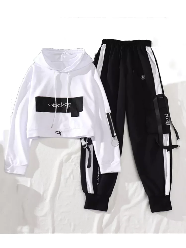 2021 Spring Autumn Female Streetwear Cargo Pants Loose High Waist Joggers Women 2 Piece Long Sleeve Top With Casual Trousers
2021 Spring Autumn Female Streetwear Cargo Pants Loose High Waist Joggers Women 2 Piece Long Sleeve Top With Casual Trousers