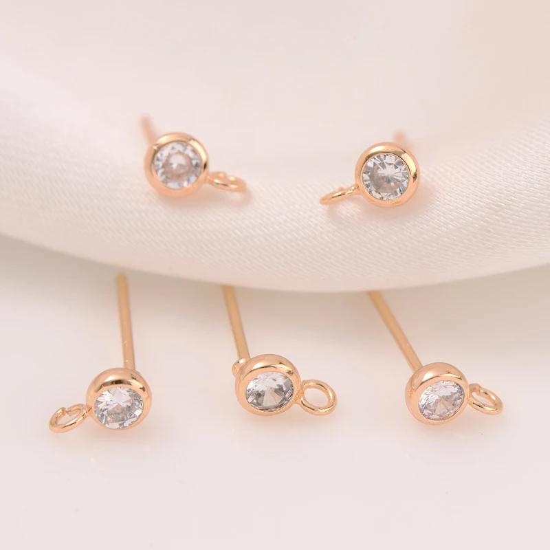 2PCS 14K Gold Filled 925 Silver Needle 4mm Inlaid Zircon Earrings DIY Handmade Earrings Earrings Accessories Material
2PCS 14K Gold Filled 925 Silver Needle 4mm Inlaid Zircon Earrings DIY Handmade Earrings Earrings Accessories Material