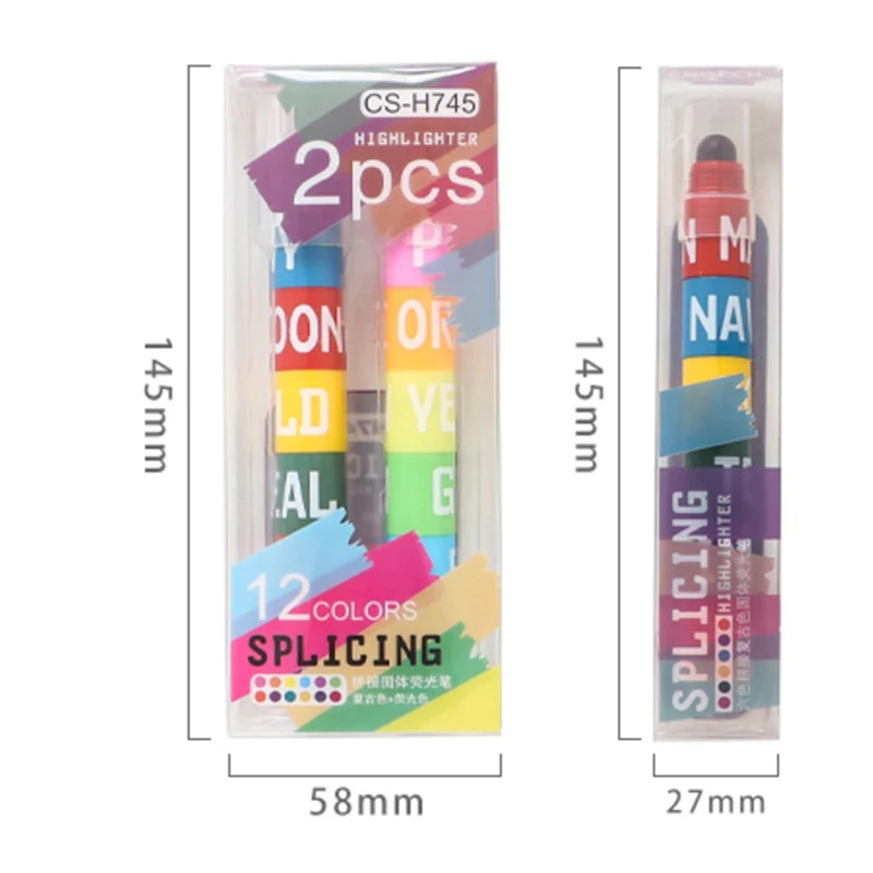 

Creative Stitching Solid Highlighter 6-Color Bullet Retro Color Key Line Marker
