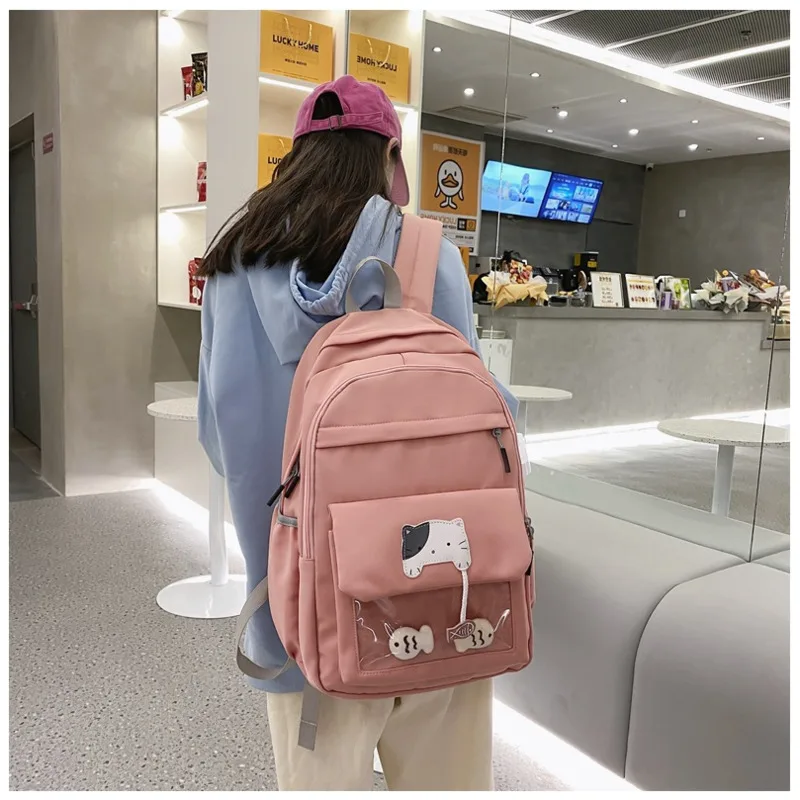 Backpack High Quality Women School Book Bag Female Solid Schoolbag Teenage Girl Lovely Waterproof Backpack Visible Front Pocket
Backpack High Quality Women School Book Bag Female Solid Schoolbag Teenage Girl Lovely Waterproof Backpack Visible Front Pocket