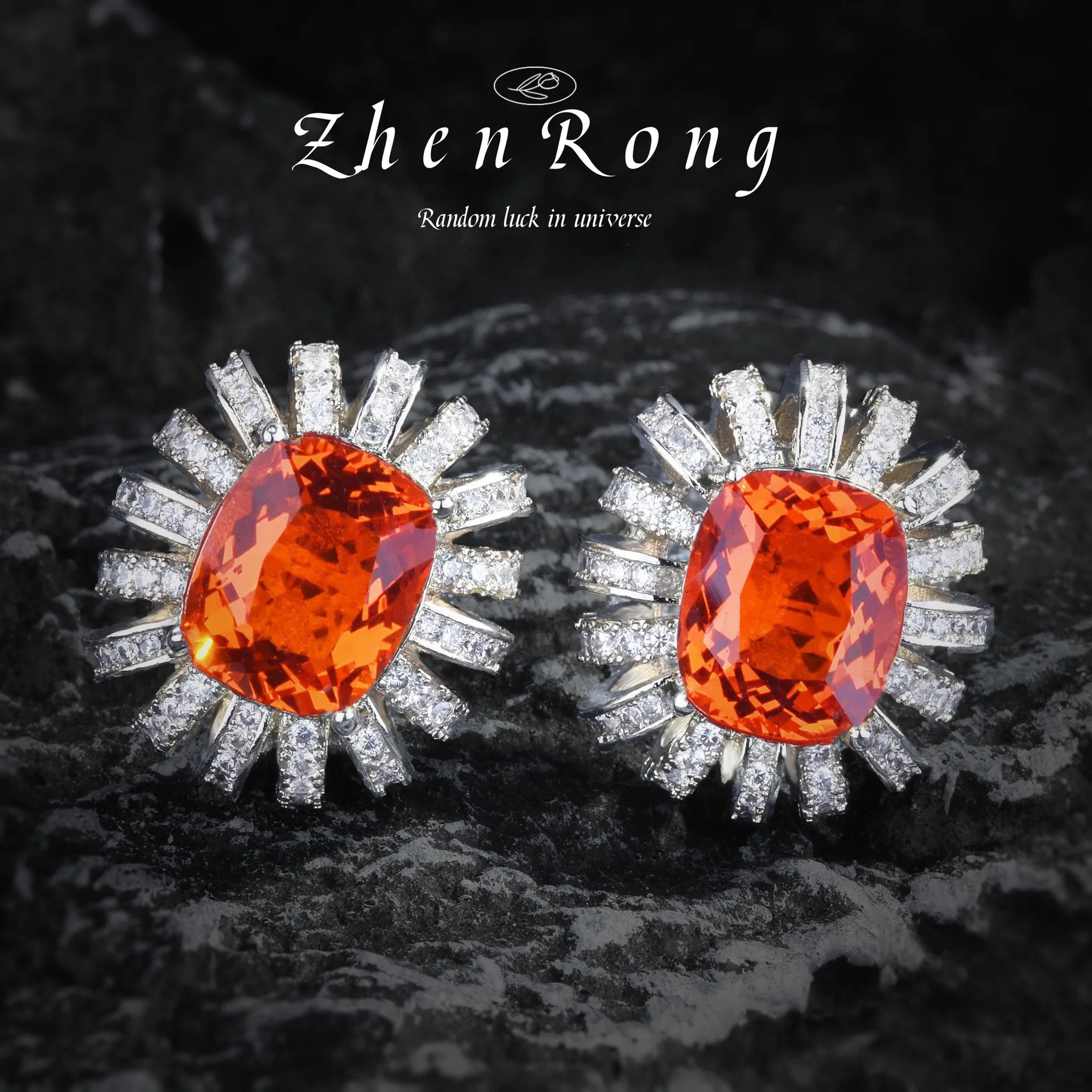 New Trendy Silver Color Inlaid with Fanta Orange Zircon Stone Earrings For Women 925 Silver Needle Stud Earring Wedding Jewelry
New Trendy Silver Color Inlaid with Fanta Orange Zircon Stone Earrings For Women 925 Silver Needle Stud Earring Wedding Jewelry