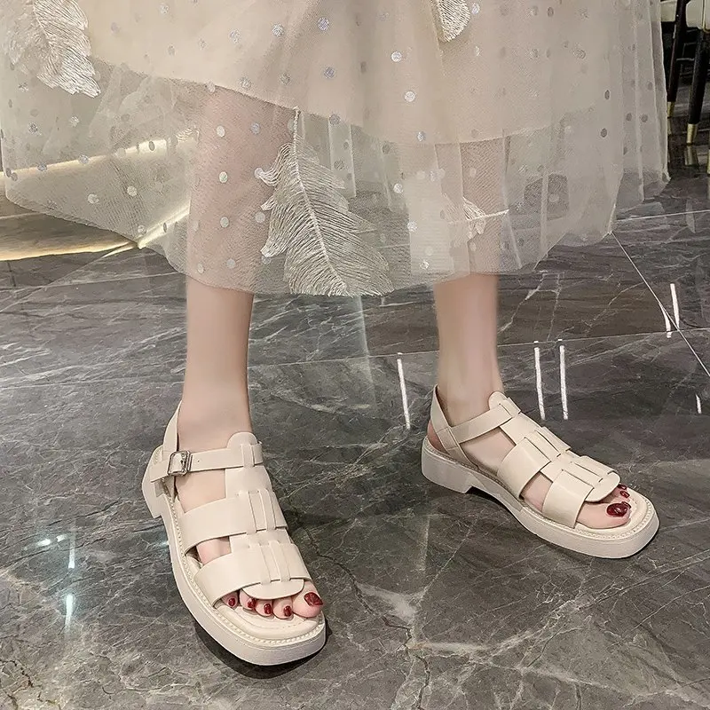 Summer Shoes Women's Sandals Thick Bottom 2022 New Mid-heel Trend Casual Elegant Comfortable Fashion Beach Buckle Sandals
Summer Shoes Women's Sandals Thick Bottom 2022 New Mid-heel Trend Casual Elegant Comfortable Fashion Beach Buckle Sandals