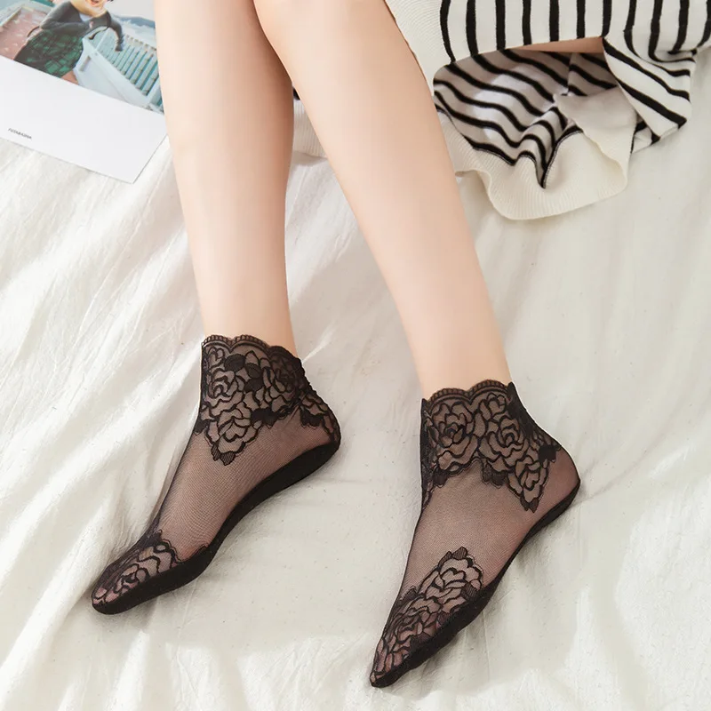 Women's Socks Spring Autumn Thin Mid-Calf Low Tube Boat Socks Mesh Lace Socks High-Top Solid Color Non-Slip Invisible Hosiery
Women's Socks Spring Autumn Thin Mid-Calf Low Tube Boat Socks Mesh Lace Socks High-Top Solid Color Non-Slip Invisible Hosiery