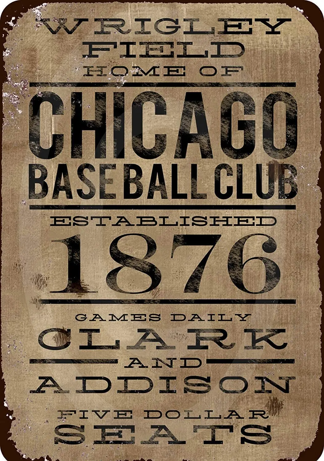 Новый жестяной знак Wrigley Field Home of Chicago бейсбольный клуб Алюминиевый металлический знак 8x12 дюймов
Новый жестяной знак Wrigley Field Home of Chicago бейсбольный клуб Алюминиевый металлический знак 8x12 дюймов