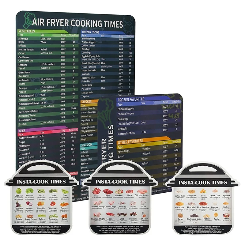 Air Fryer Cheat Sheet Magnet&Pressure Cooker Magnetic Cheat Sheet,Food Images Magnet Cooking Times Quick Reference Guide
Air Fryer Cheat Sheet Magnet&Pressure Cooker Magnetic Cheat Sheet,Food Images Magnet Cooking Times Quick Reference Guide
