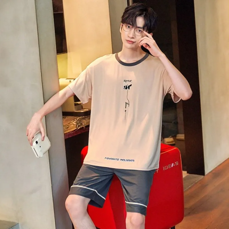 new Mens Summer Cotton Pajamas Sets Short Sleeve short Pants Sleepwear Male Sleep Lounge Pyjamas Combed cotton loungewear
new Mens Summer Cotton Pajamas Sets Short Sleeve short Pants Sleepwear Male Sleep Lounge Pyjamas Combed cotton loungewear