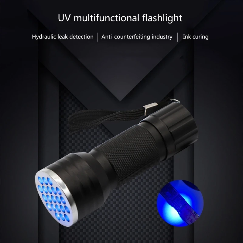 21 LED UV Ultraviolet Blacklights Pocket Flashlight Battery Power for Spotting Dog Urine Detecting Fluorescent Substance B03E
21 LED UV Ultraviolet Blacklights Pocket Flashlight Battery Power for Spotting Dog Urine Detecting Fluorescent Substance B03E