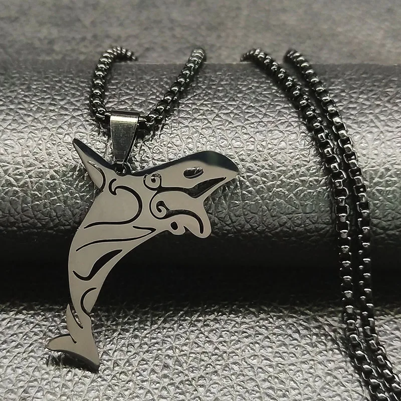 Fashion Shark Stainless Steel Statement Necklace for Men/Women Black Big Long Necklaces Pendants Jewelry collier homme N18632S08
Fashion Shark Stainless Steel Statement Necklace for Men/Women Black Big Long Necklaces Pendants Jewelry collier homme N18632S08